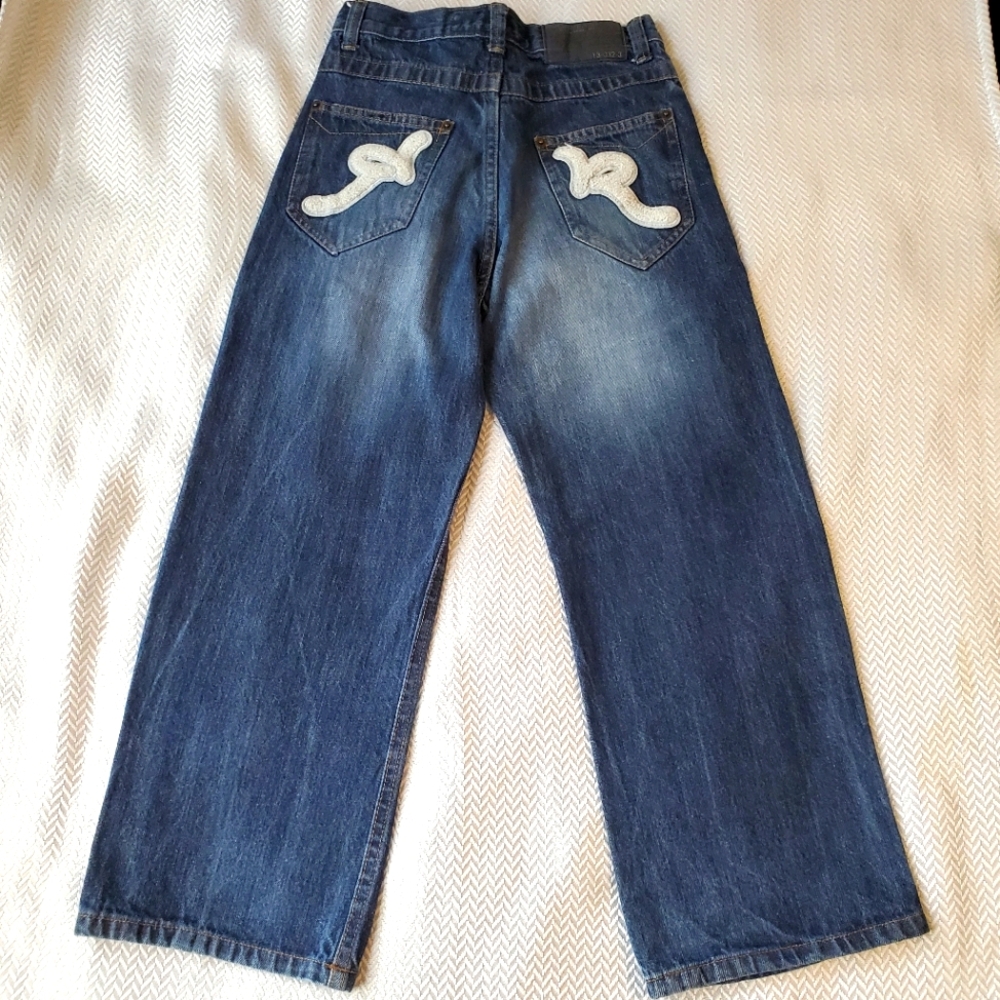 Vintage Rocawear Jeans Womens W27 Blue Mid-Rise Embroidered Y2K Jeans 13-032-3